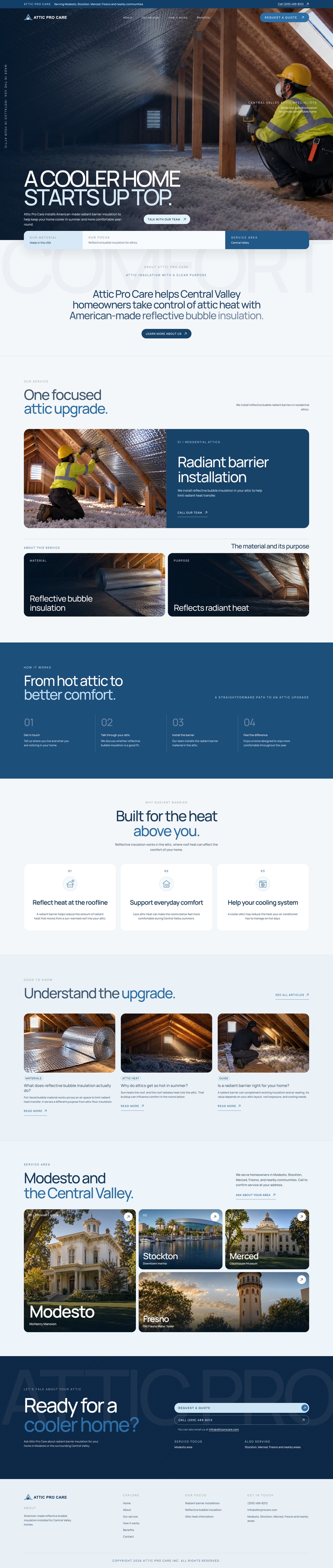 Attic Pro Care website homepage