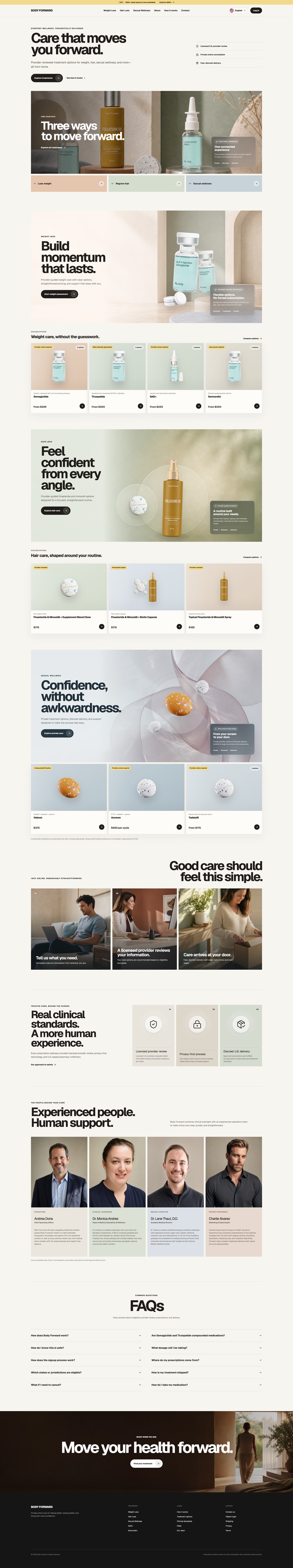 Body Forward website homepage