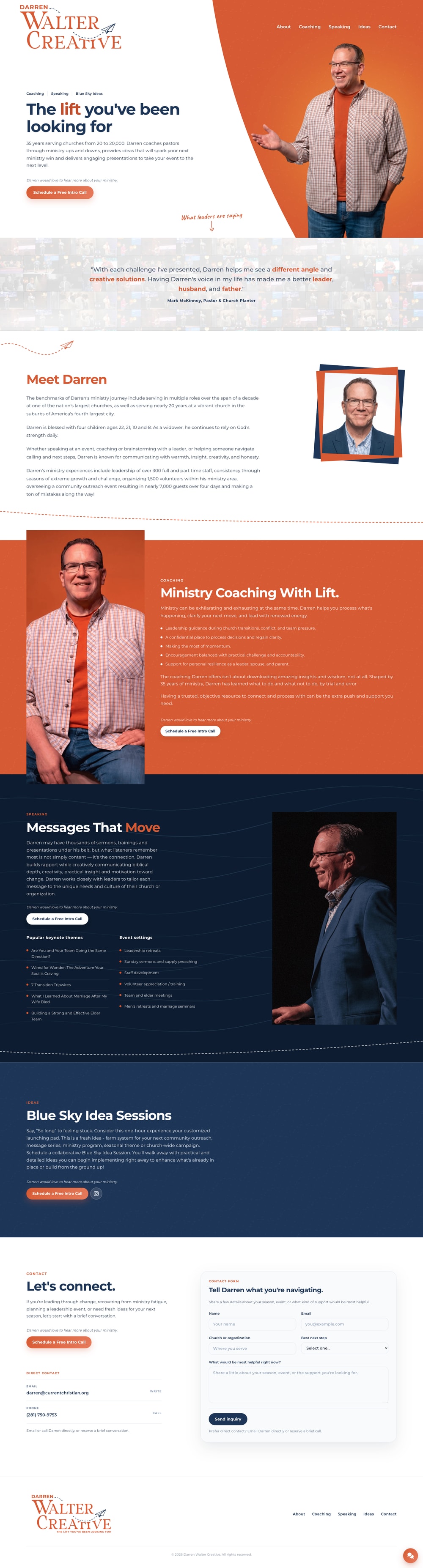 Darren Walter Creative website homepage