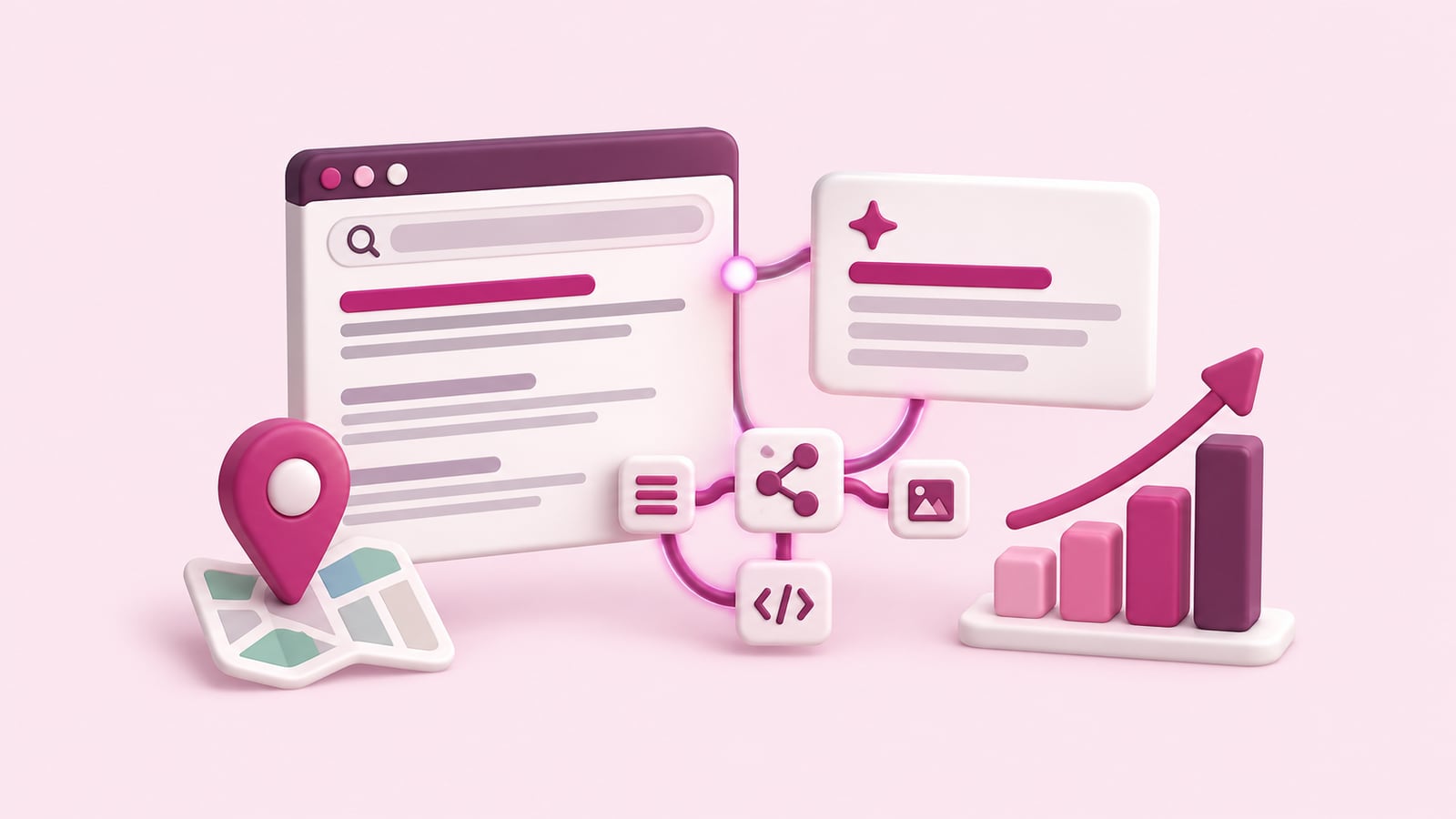 Managed SEO and AI answer optimization illustration